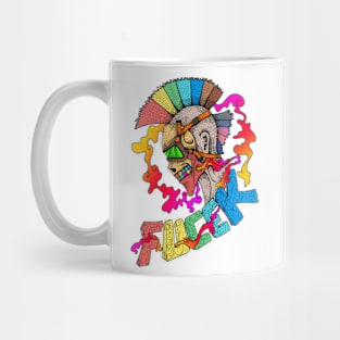 skull fucek rainbow Mug